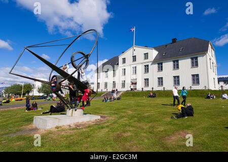 Island-Reykjavik-Menntaskoli-Reykjavik-Junior-College wurde 1846 erbaut. Stockfoto