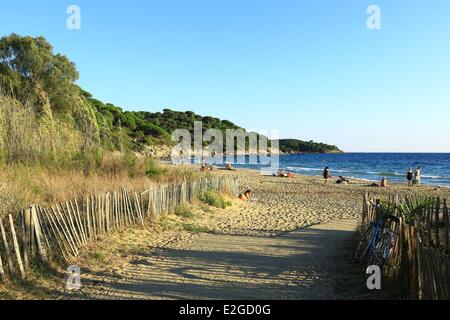 Frankreich Var Saint Tropez Halbinsel Bucht von Cavalaire, La Croix Valmer Gigaro Strand Stockfoto