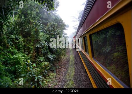 Panama Panama Canal Railway historischen Zug verläuft zwischen Panama-Stadt & Colon, Panama-Kanal entlang und durch Isthmus Stockfoto