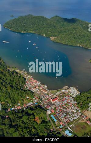 Panama Doppelpunkt Provinz aufgeführt Portobelo als Weltkulturerbe von der UNESCO und Bucht (Luftbild) Stockfoto