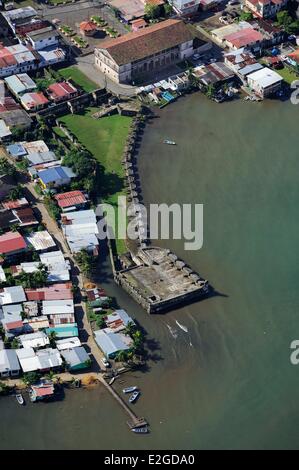 Panama Doppelpunkt Provinz Portobelo aufgeführt als Weltkulturerbe von UNESCO San Jeronimo Fort aus der spanischen Kolonialzeit und Casa De La Aduana Real auch genannt Contaduria (Luftbild) Stockfoto