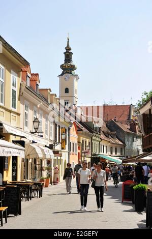 Kroatien Zagreb Kaptol Altstadt Tkalciceva Straße Stockfoto