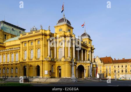 Kroatien Zagreb niedrigen Stadt Kroatisches Nationaltheater Stockfoto