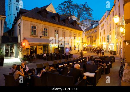 Kroatien Zagreb Kaptol Altstadt Tkalciceva Straße Stockfoto