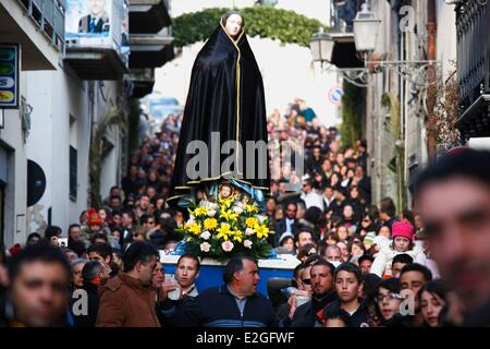 Italien Sizilien Prizzi Ostern Sonntag Tanz der Teufel Stockfoto