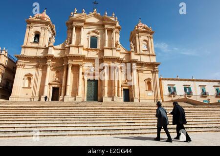 Italien Sizilien Noto Barockstadt Weltkulturerbe von UNESCO Cattedrale di San Nicolo (Duomo oder St Nicholas Cathedral) Stockfoto