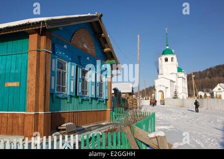 Russland Sibirien Baikalsee Weltkulturerbe von UNESCO Baturinsky orthodoxe Kloster auf der Ostseite des Baikal-Sees Stockfoto