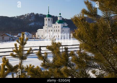 Russland Sibirien Baikalsee Weltkulturerbe von UNESCO Baturinsky orthodoxe Kloster auf der Ostseite des Baikal-Sees Stockfoto