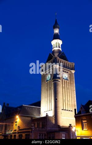 Frankreich Nord Bailleul Glockenturm des Rathauses von der UNESCO als Welterbe gelistet Stockfoto