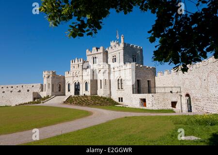 Frankreich Pas De Calais Condette Hardelot Burg Tudor-Stil Herrenhaus erbaut Anfang des zwanzigsten Jahrhunderts auf Fundamenten einer Burg Stockfoto