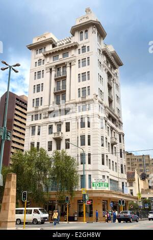 Südafrika Gauteng Provinz Johannesburg CBD (Central Business District) Barbican Gebäude (1930) in der Ecke Rissik und Präsident Straßen Stockfoto