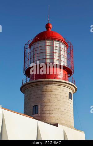 Portugal Algarve Sagres Leuchtturm von Kap St. Vincent (Cabo de Sao Vicente) Europa Soutwesternmost Punkt Stockfoto