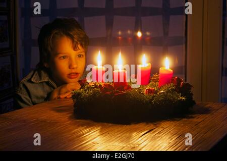 Frankreich-Bas-Rhin Straßburg Advent Krone Stockfoto