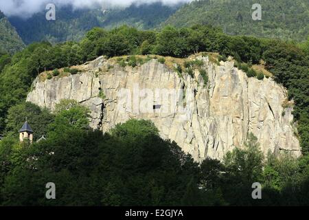 Frankreich Savoie Maurienne-Tal Saint Jean Léger Kletterwand Stockfoto