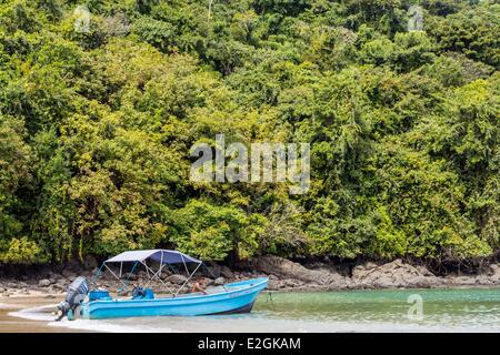 Panama Veraguas Provinz Golf von Chiriquí Nationalpark Coiba als Weltkulturerbe der UNESCO gelistet, seit 2005 Coiba Insel Strand Stockfoto