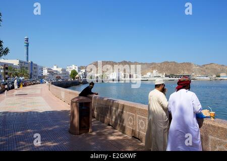 Sultanat von Oman Muscat Mutrah Corniche Al Bahri Straße Stockfoto