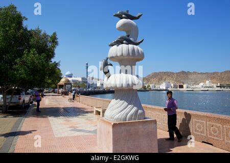 Sultanat von Oman Muscat Mutrah Corniche Al Bahri Straße Stockfoto