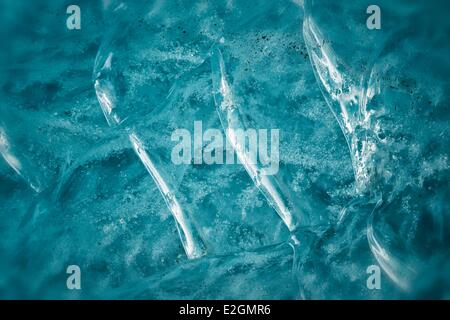 Island Sudhurland Solheimajokull Detail der alten Eis im Gletschereis cave Stockfoto