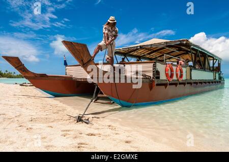 Cook-Inseln Aitutaki Insel Strand Akiami Atoll im wichtigsten lagon Stockfoto