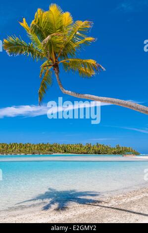 Cook-Inseln Aitutaki Lagune Strand von One Foot Island Inselatoll auch genannt Tapuaetai Stockfoto