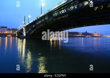 Frankreich Rhone Lyon historische Stätte Weltkulturerbe von UNESCO-Uni-Brücke auf der Rhone Stockfoto