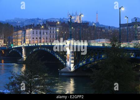 Frankreich Rhone Lyon historische Stätte Weltkulturerbe von UNESCO-Uni-Brücke auf der Rhone Stockfoto