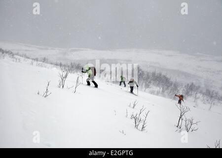 Norwegen Troms in Lyngen Alpen Ski Stockfoto