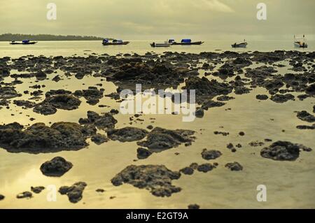 Indien-Andamanen Havelock weißen Sandstrand Nummer 5 bei Ebbe bei Sonnenaufgang Stockfoto