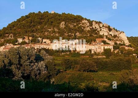 Frankreich Vaucluse Seguret gekennzeichnet Les Plus Beaux Dörfer de France (The Most schöne Dörfer von Frankreich) Stockfoto