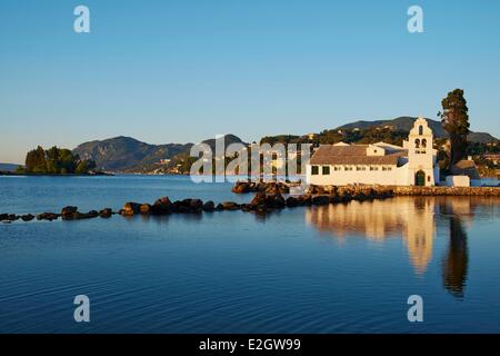 Griechenland-ionische Insel Corfu Insel Kanoni Vlacherna Kloster Stockfoto