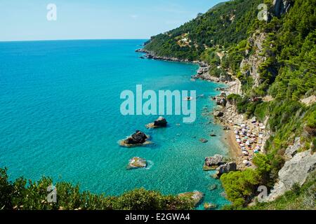 Griechenland-ionische Insel Corfu Insel Myrten Strand Stockfoto