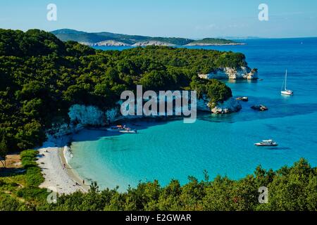 Griechenland-ionische Insel Antipaxi Antipaxos Voutoumi Strand Stockfoto