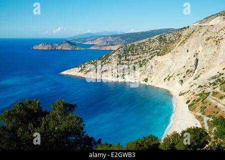 Griechenland-ionische Insel Kephallonia Myrtos Strand Stockfoto