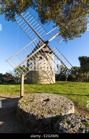 Frankreich Var Saint Tropez Halbinsel Ramatuelle Schleifsteinen vor Mühle Paillas Stockfoto