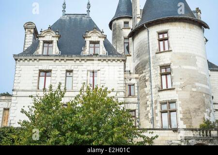 Frankreich-Indre et Loire Veretz Veretz Burg mit Blick auf Tal des Cher Fluss war im Mittelalter eine Burg und eine prächtige Residenz in Renaissance Stockfoto