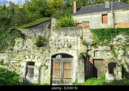 Frankreich-Indre et Loire Noizay Höhlenwohnungen Keller Stockfoto