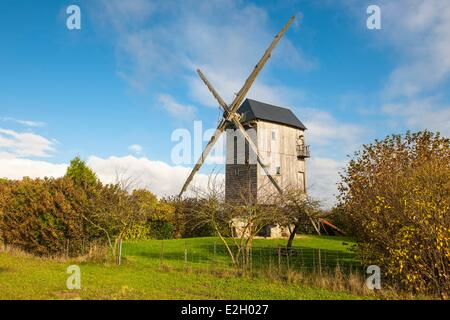 Frankreich-Eure et Loir Moutiers En Beauce Windmühle gebaut in1770 Stockfoto