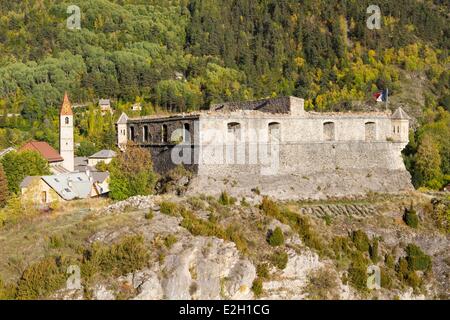 Frankreich Alpes de Haute Provence Parc National du Mercantour (Nationalpark Mercantour) Haut Verdon Colmars Les Alpes quadratische Schanze von Fort de France Stockfoto