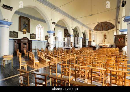 Frankreich Nord Eecke Saint Wulmar zentralen Kirchenschiff Stockfoto