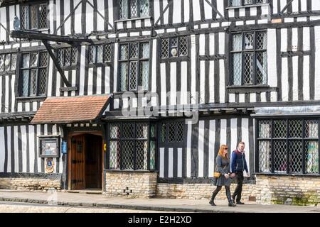 Vereinigtes Königreich Warwickshire Stratford Chapel Street Legacy Falcon Hotel inmitten eines Fachwerkhauses aus dem 16. Jahrhundert Stockfoto