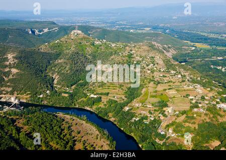 Frankreich-Ardeche-Gorges de l'Ardeche Vallon Pont d ' Arc ein Ortsteil von Chalamelas (Luftbild) Stockfoto