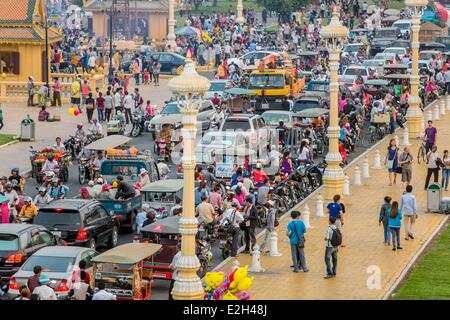 Kambodscha Phnom Penh Stau am Sisowath Quay Stockfoto