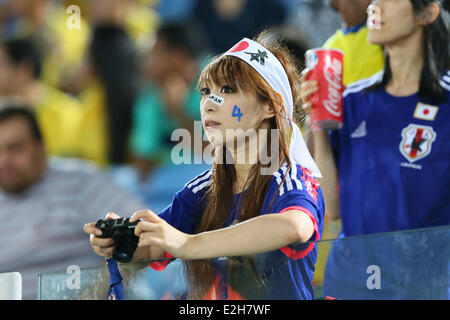 Japan-Fans, 19. Juni 2014 - Fußball /Soccer: 2014 FIFA World Cup Brasilien Gruppenspiel - Gruppe C - zwischen Japan 0-0 Griechenland am Estadio Das Dunas, Natal, Brasilien.  (Foto von YUTAKA/AFLO SPORT) Stockfoto