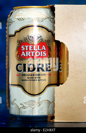 Eine Dose Stella Artois Cidre Stockfoto