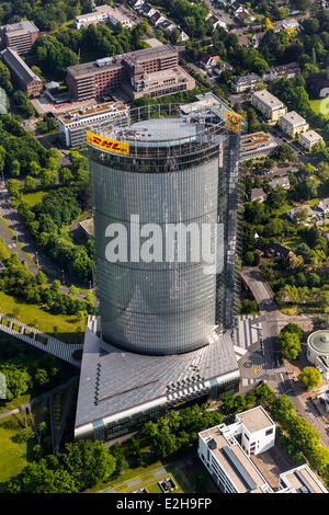 Deutsche Post World Net HQ DPAG, Post Tower, DHL Hauptsitz, Post Office Tower, Luftaufnahme, Bonn, Rheinland Stockfoto