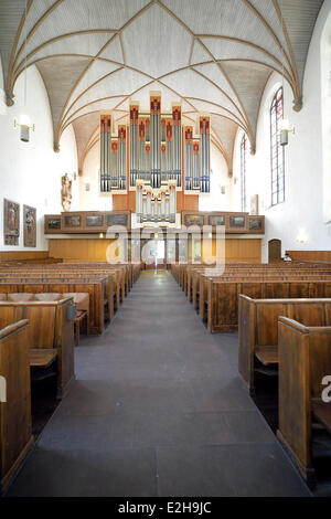 Rieger Orgel, Kirchenschiff, St. Katharinen Kirche, die größte Kirche in Frankfurt Am Main, Hessen, Deutschland Stockfoto