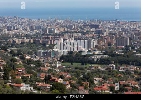 Stadtbild von Palermo, von Monreale, Palermo, Sizilien, Italien Stockfoto