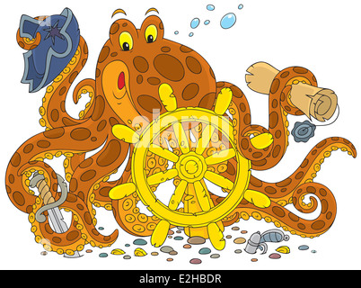 Oktopus-Piraten Stockfoto