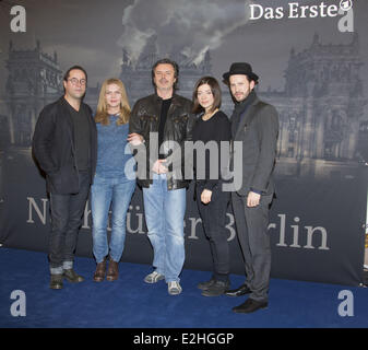 Jan Josef Liefers, Anna Loos, Friedmann Fromm, Claudia Eisinger, Franz Dinda bei der Fototermin für Nacht schlug Berlin im Atlantik Hotel.  Wo: Hamburg, Deutschland bei: 10. Januar 2013 Stockfoto