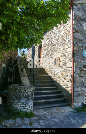 Traditionelles Steinhaus, Pedrafita Cebreiro, Galicien, Spanien Stockfoto